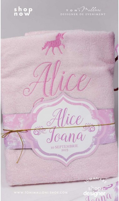 Trusou pentru fetite cu unicorn roz si turcoaz Unicorn roz bleu 6